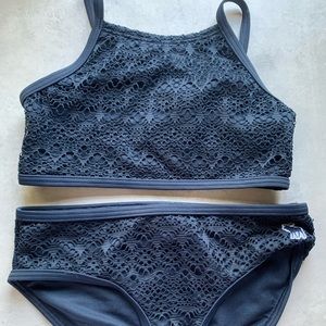 Abercrombie kids Navy Blue lace bikini.Size 9/10